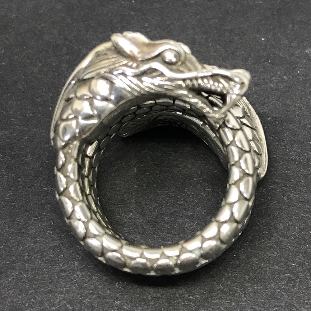 John Hardy Naga Double Dragon Sterling Coil Ring